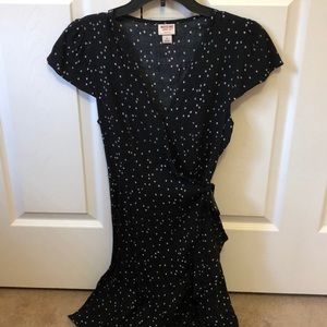 Mossimo wrap dress with ruffles & polka dots sz S